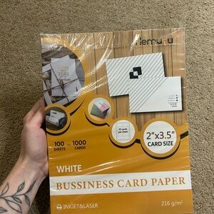 Hemudu Tale White 2”x3.5” Printable Business Cards Paper-New